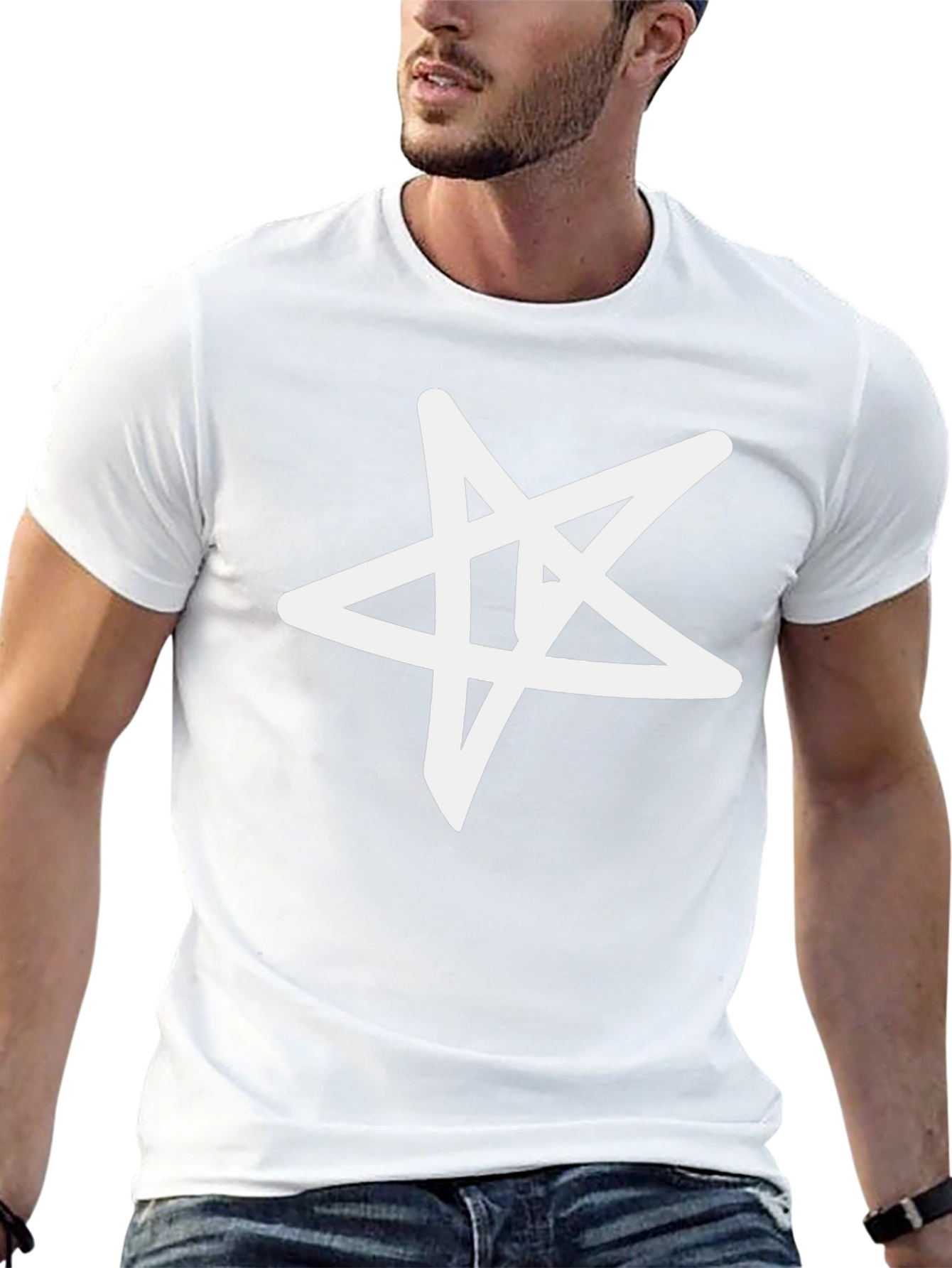 Star Graphic Black T-Shirt - Casual Cotton Tee