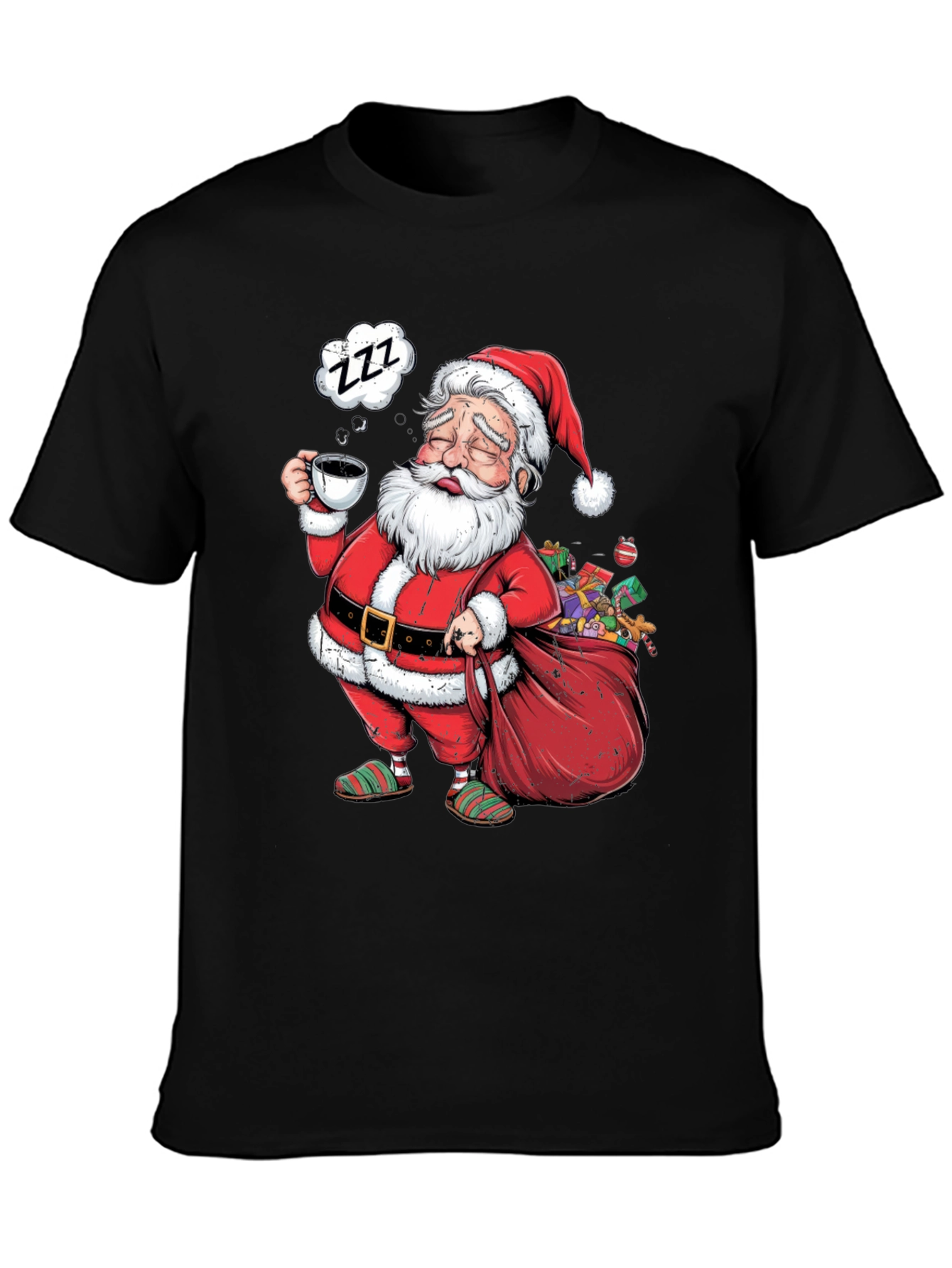 Sleepy Santa T-Shirt: Festive Holiday Wear