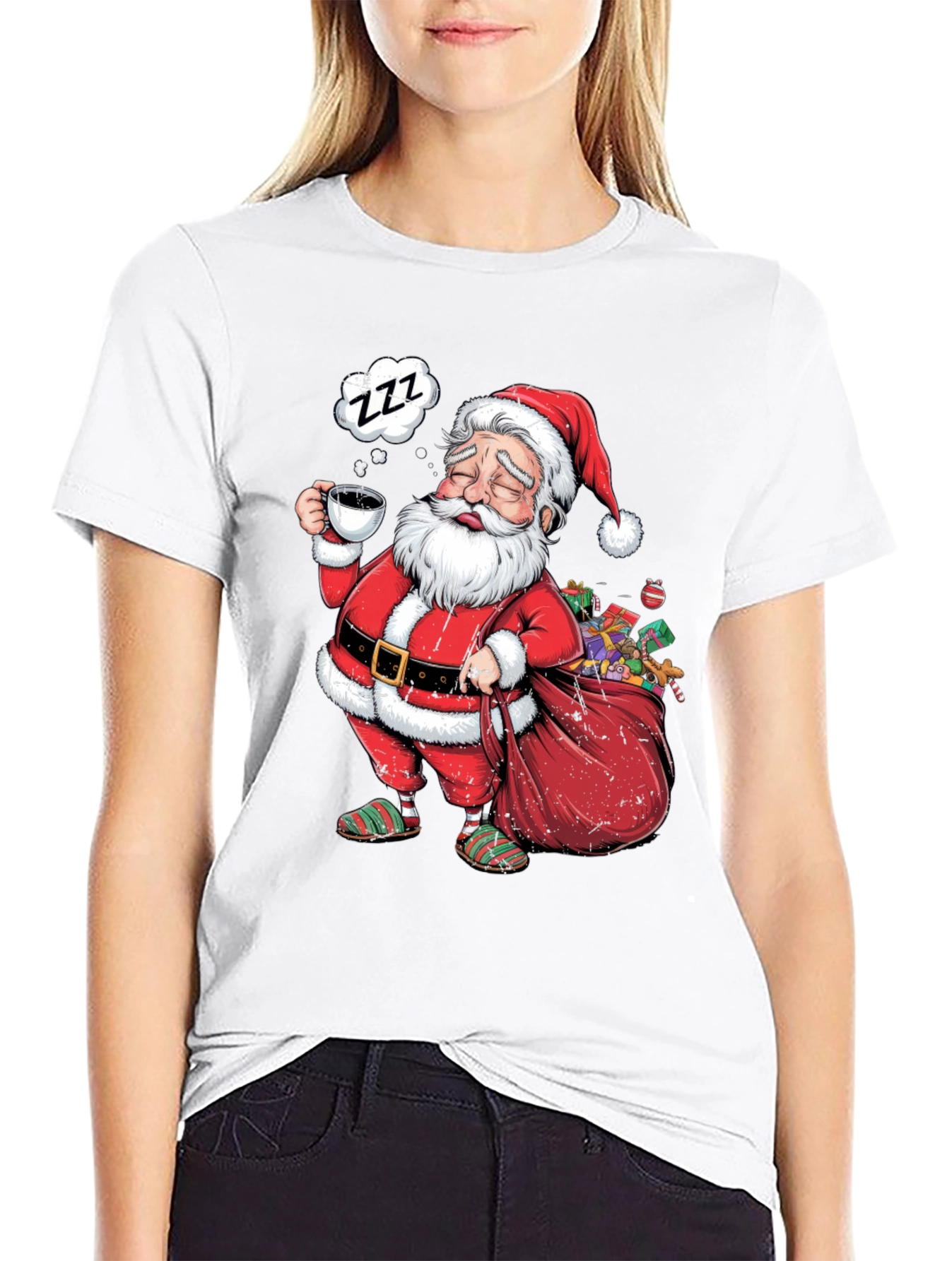 Sleepy Santa T-Shirt: Festive Holiday Wear