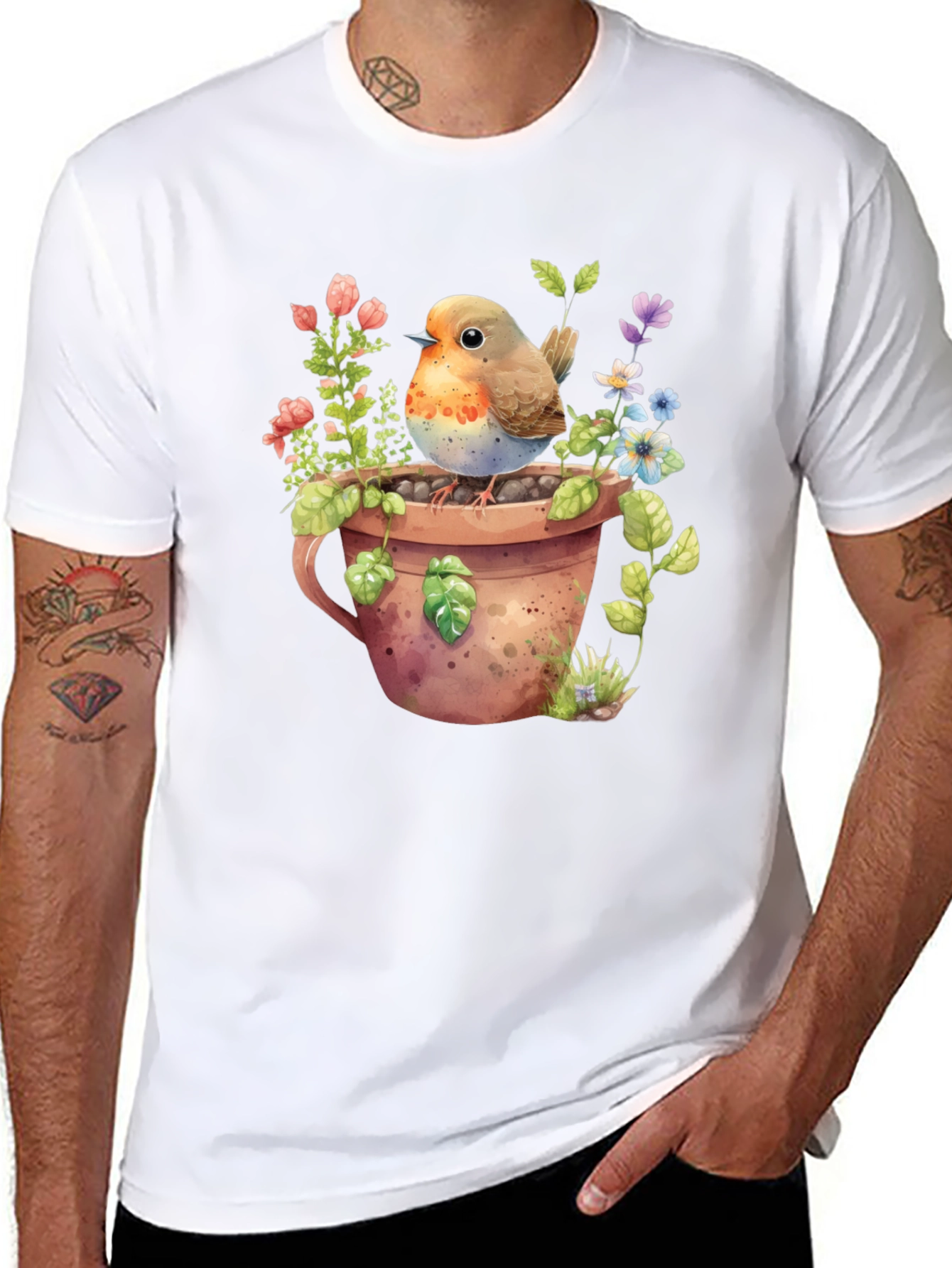 Robin in Pot T-Shirt