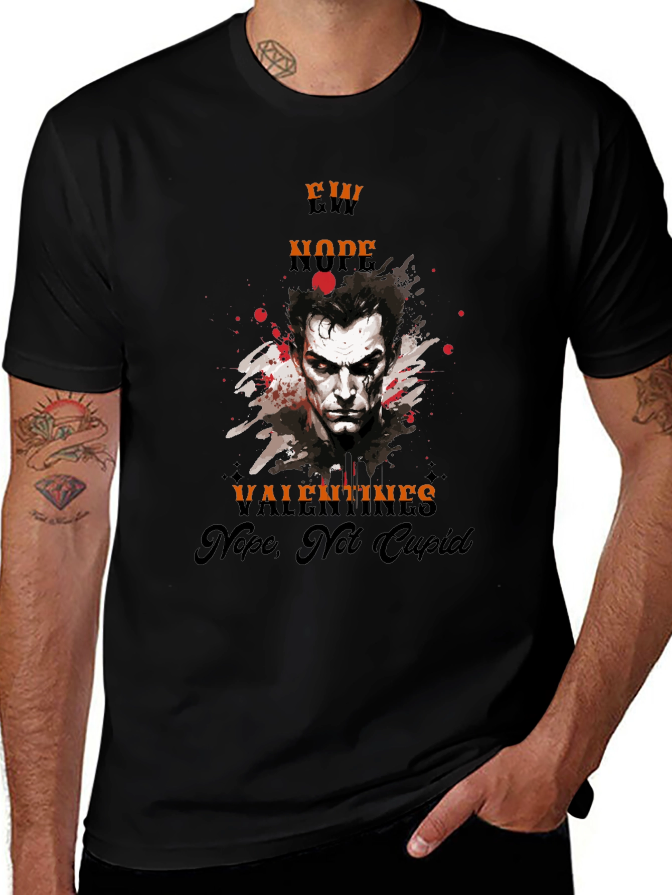 Anti-Valentines Day Vampire Graphic T-Shirt