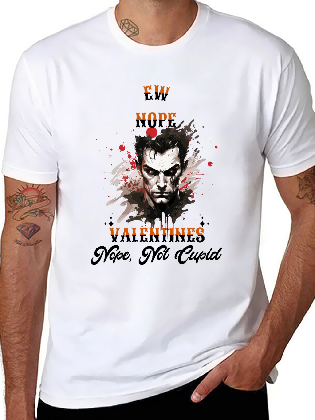 Anti-Valentines Day Vampire Graphic T-Shirt