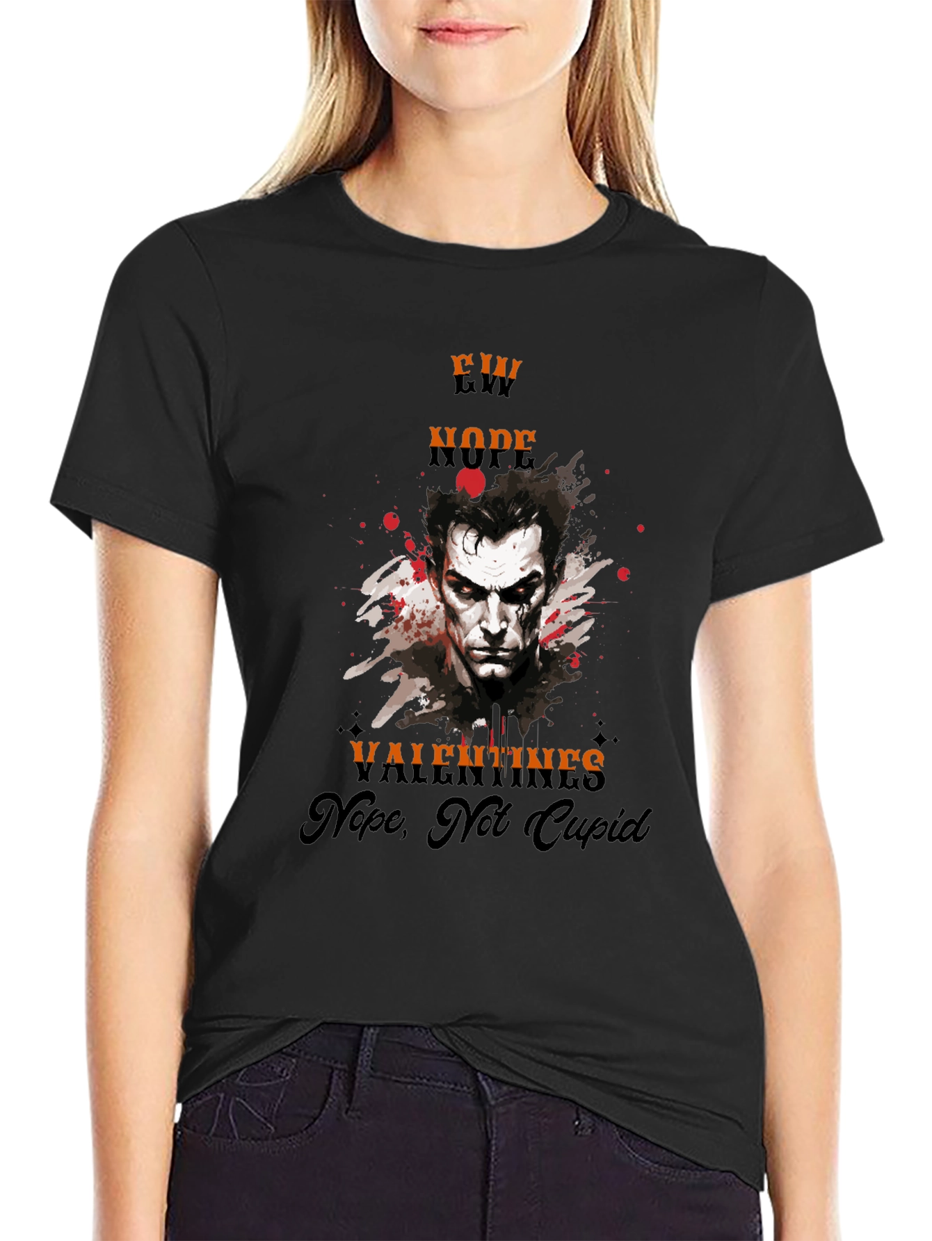 Anti-Valentines Day Vampire Graphic T-Shirt
