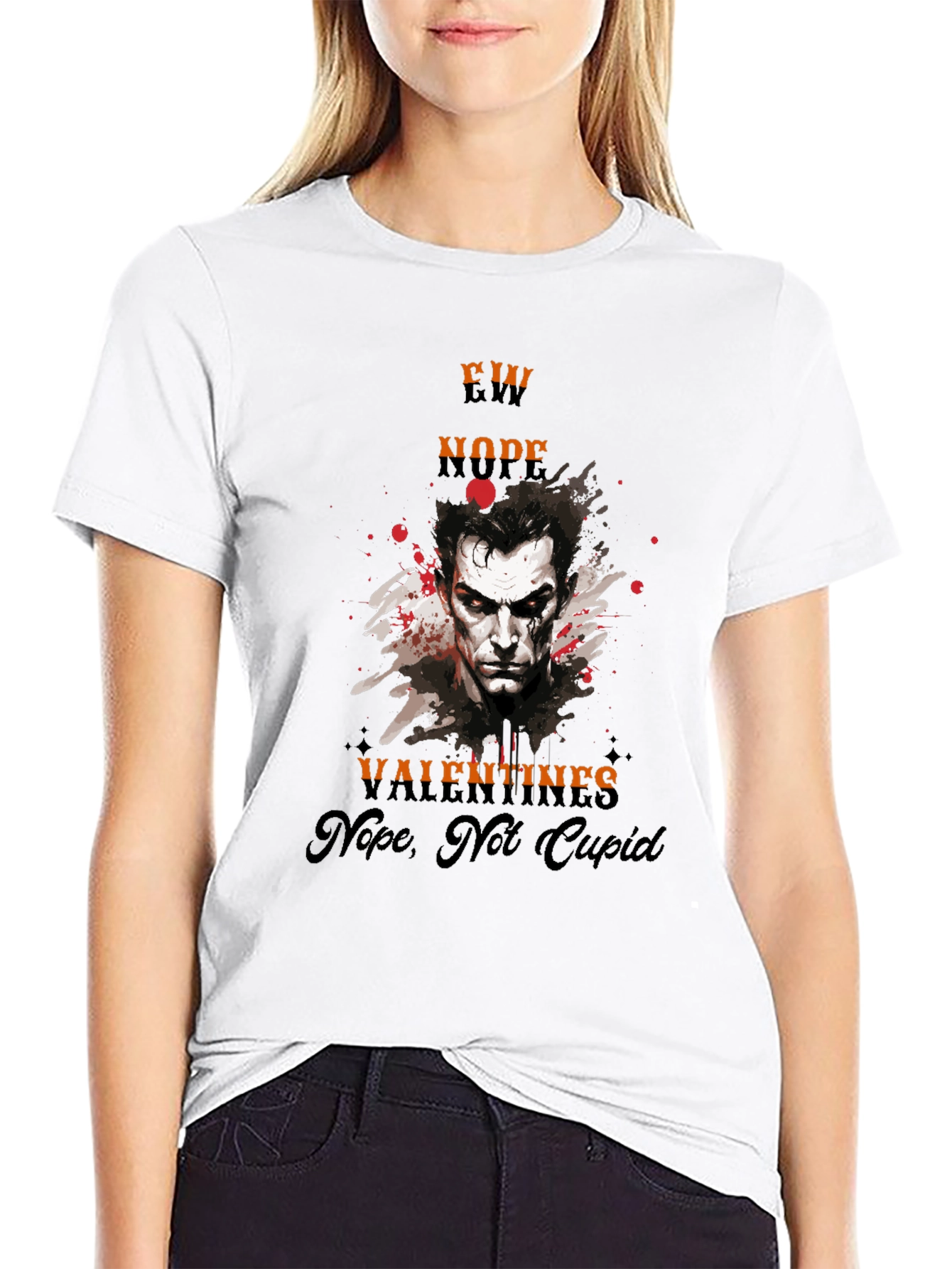 Anti-Valentines Day Vampire Graphic T-Shirt