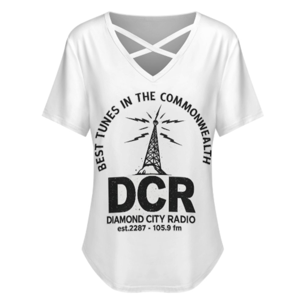 DCR Diamond City Radio Vintage Graphic Tee – Commonwealth Retro Gaming Inspired Shirt(z230)