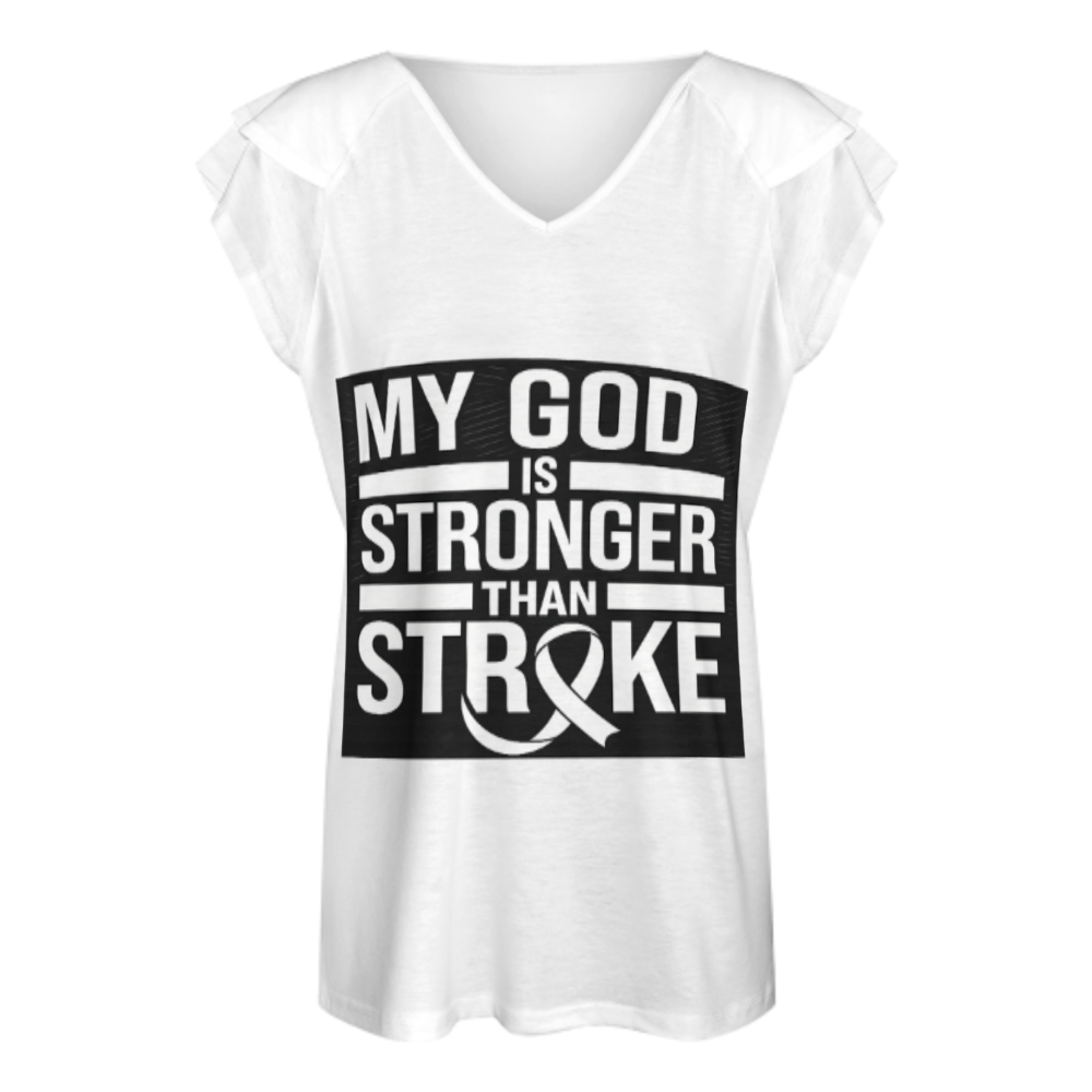 My God Is Stronger Than Stroke Awareness T-Shirt – Faith-Based Inspirational Support Graphic Tee(z243)