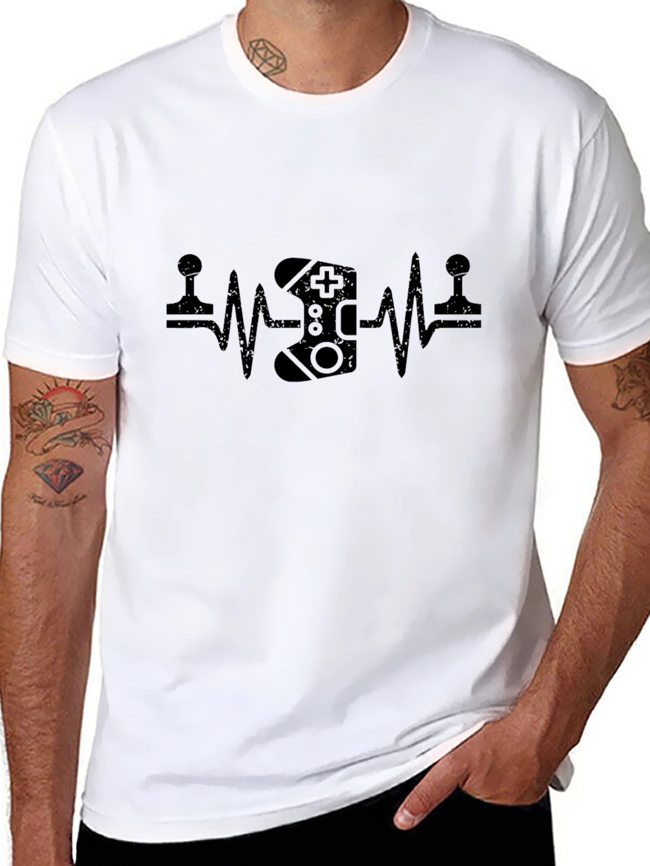 Gamer Heartbeat T-Shirt - Black Graphic Tee
