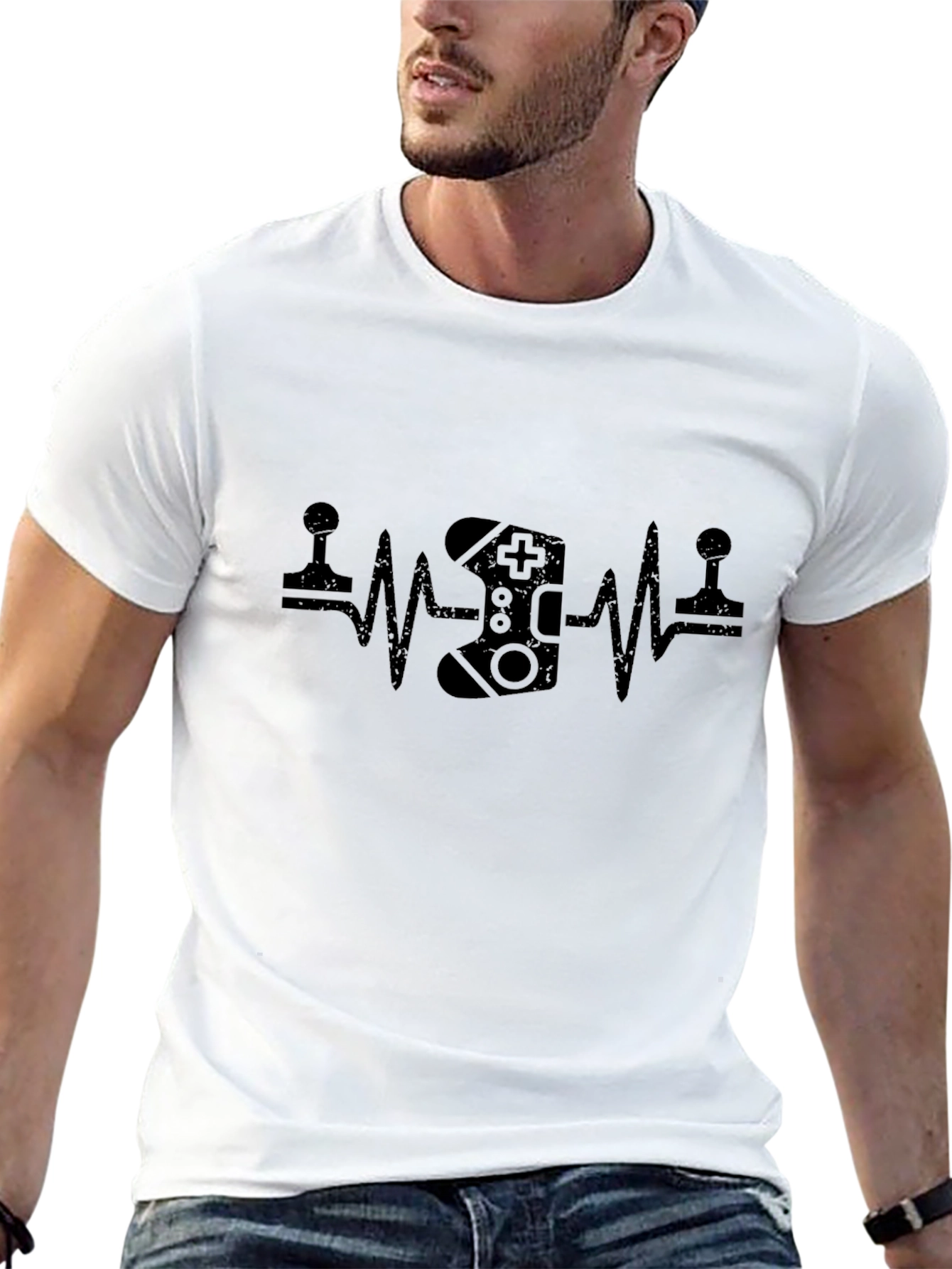 Gamer Heartbeat T-Shirt - Black Graphic Tee