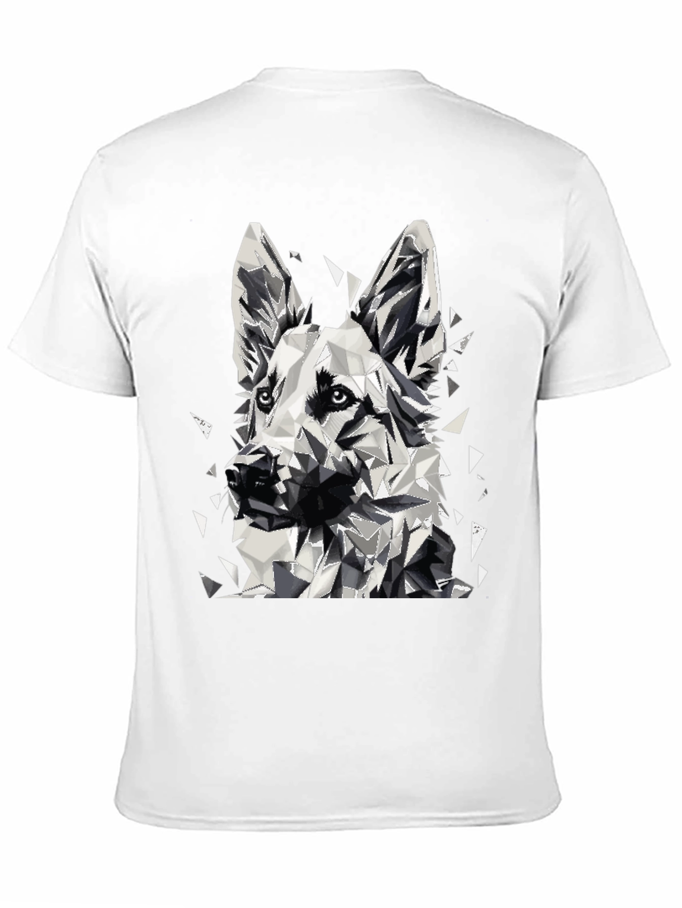 Geometric Dog Graphic T-Shirt - Black