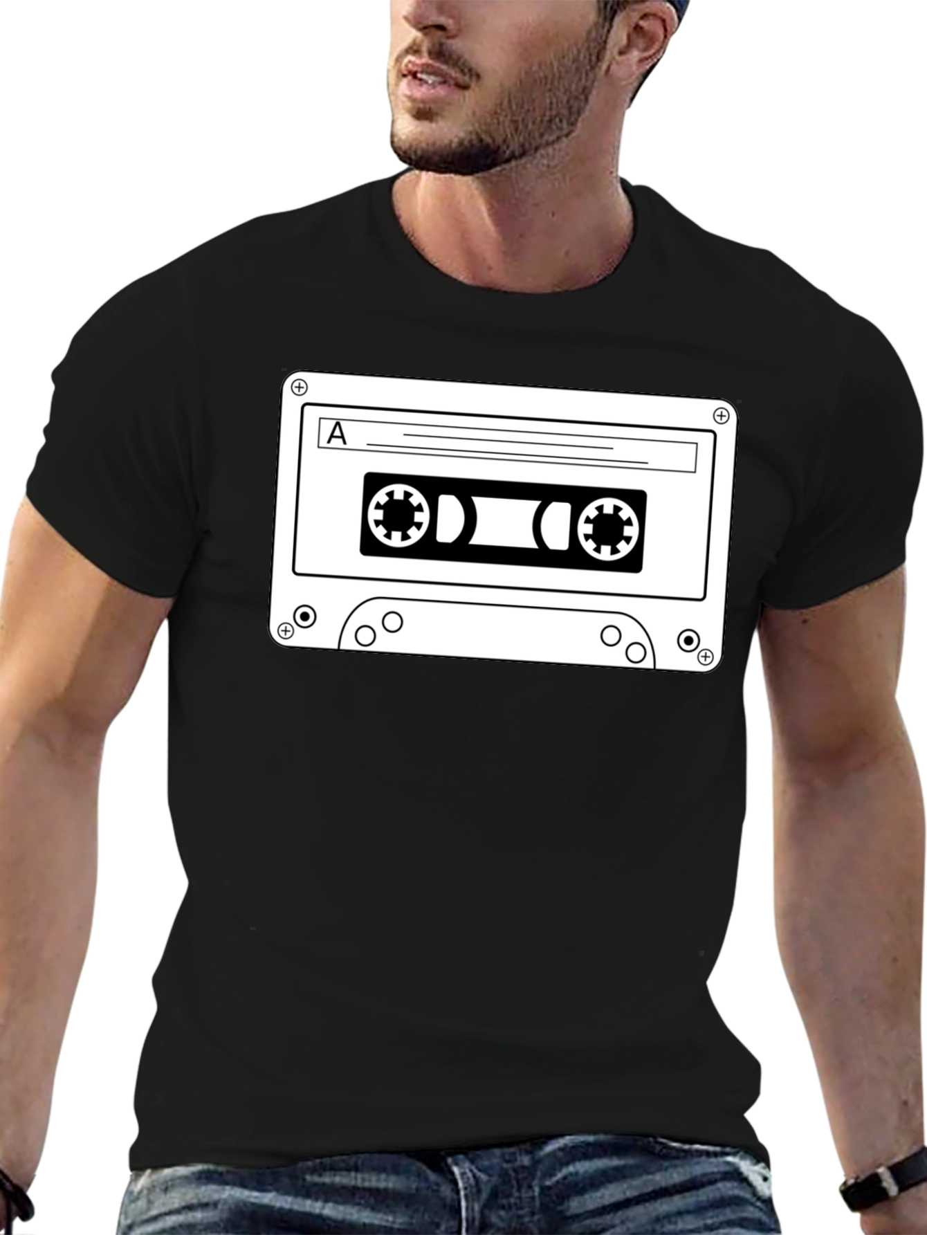 Retro Cassette Tape Black T-Shirt