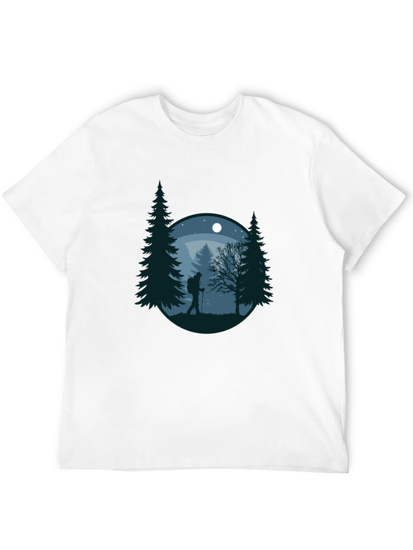 Nature Hiker Graphic Tee - Black Cotton T-Shirt