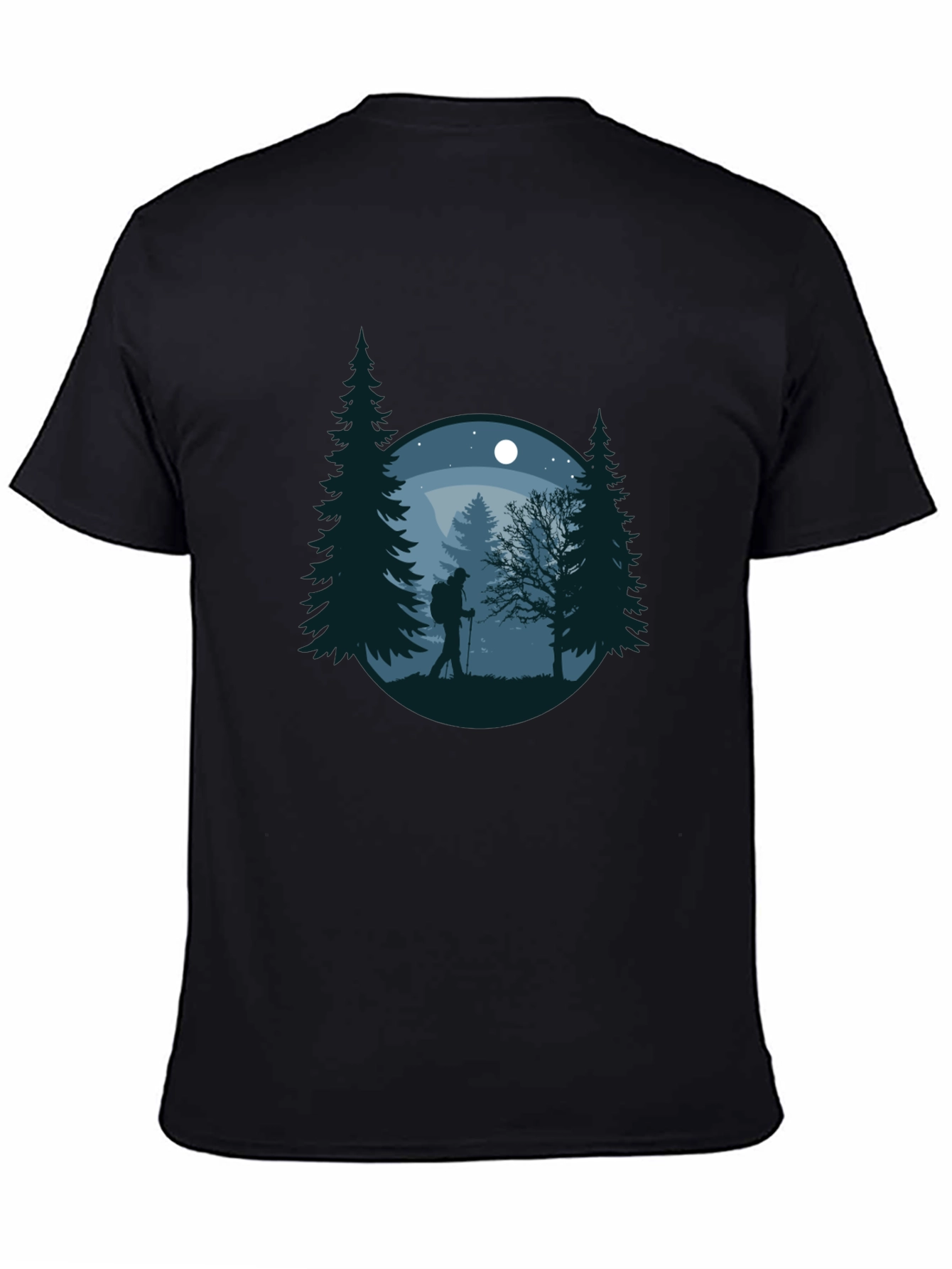 Nature Hiker Graphic Tee - Black Cotton T-Shirt