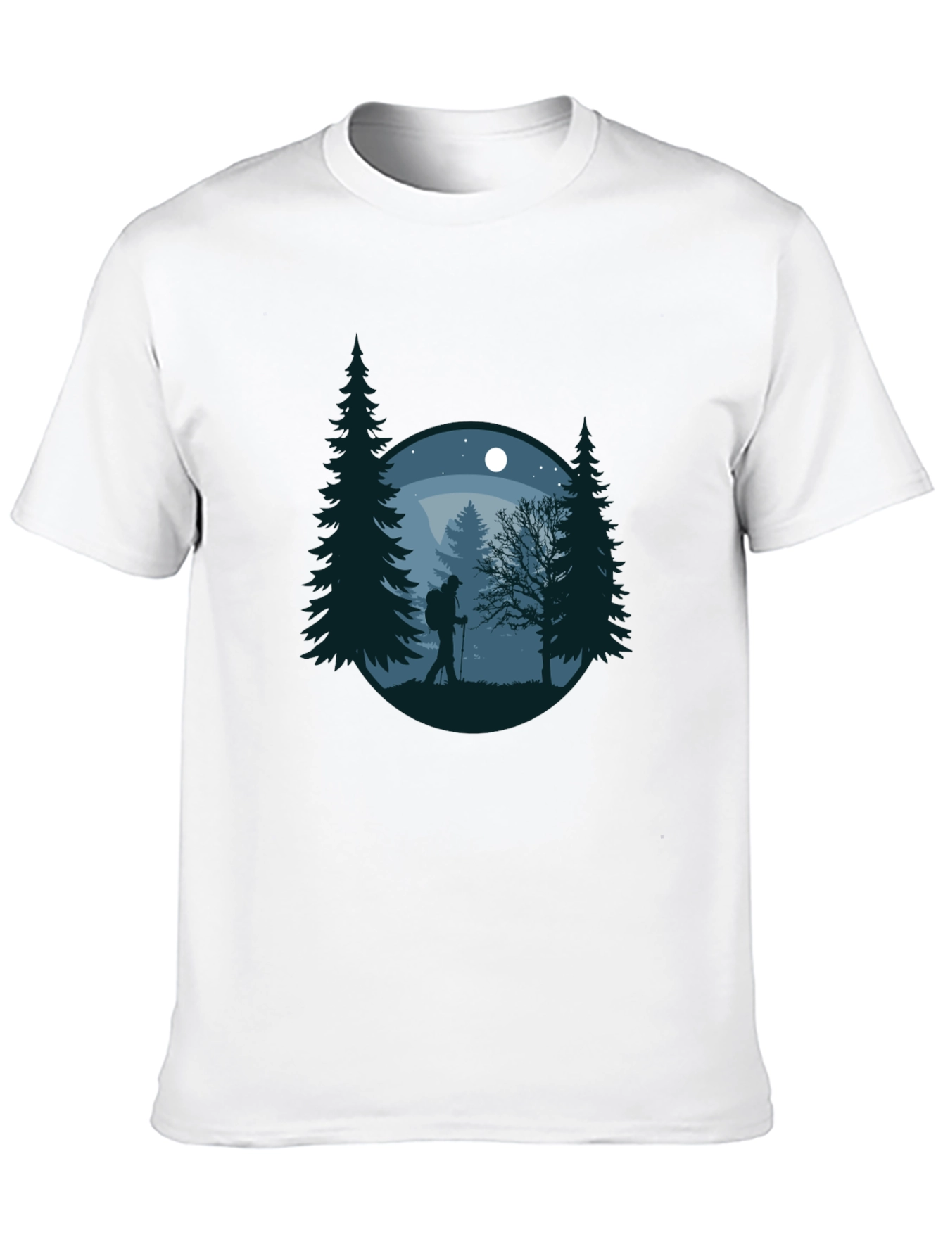 Nature Hiker Graphic Tee - Black Cotton T-Shirt
