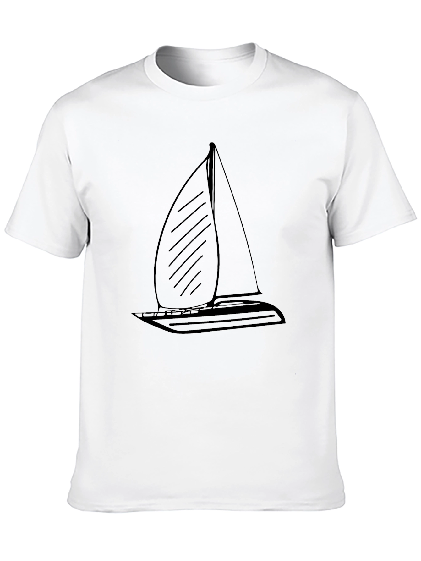 Black Sailboat Graphic Tee - Casual Comfort