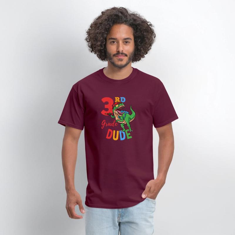 3rd Grade Dude T-Rex Dinosaur Back To School Boys