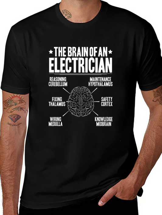 Electrician Brain Anatomy T-Shirt - Funny Electrical Worker Gift