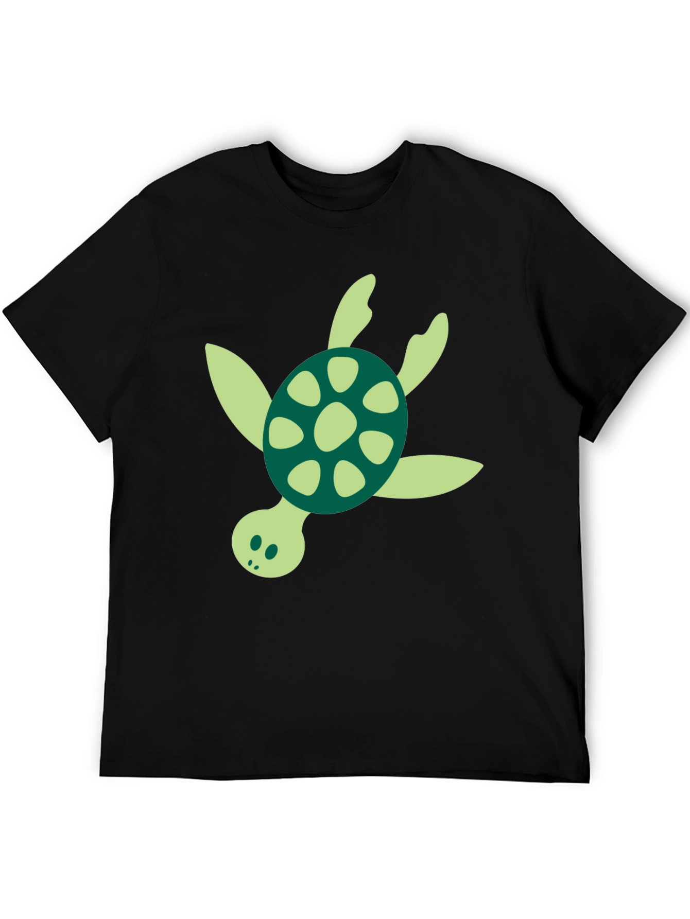 Turtle Graphic Tee - Black Cotton Blend