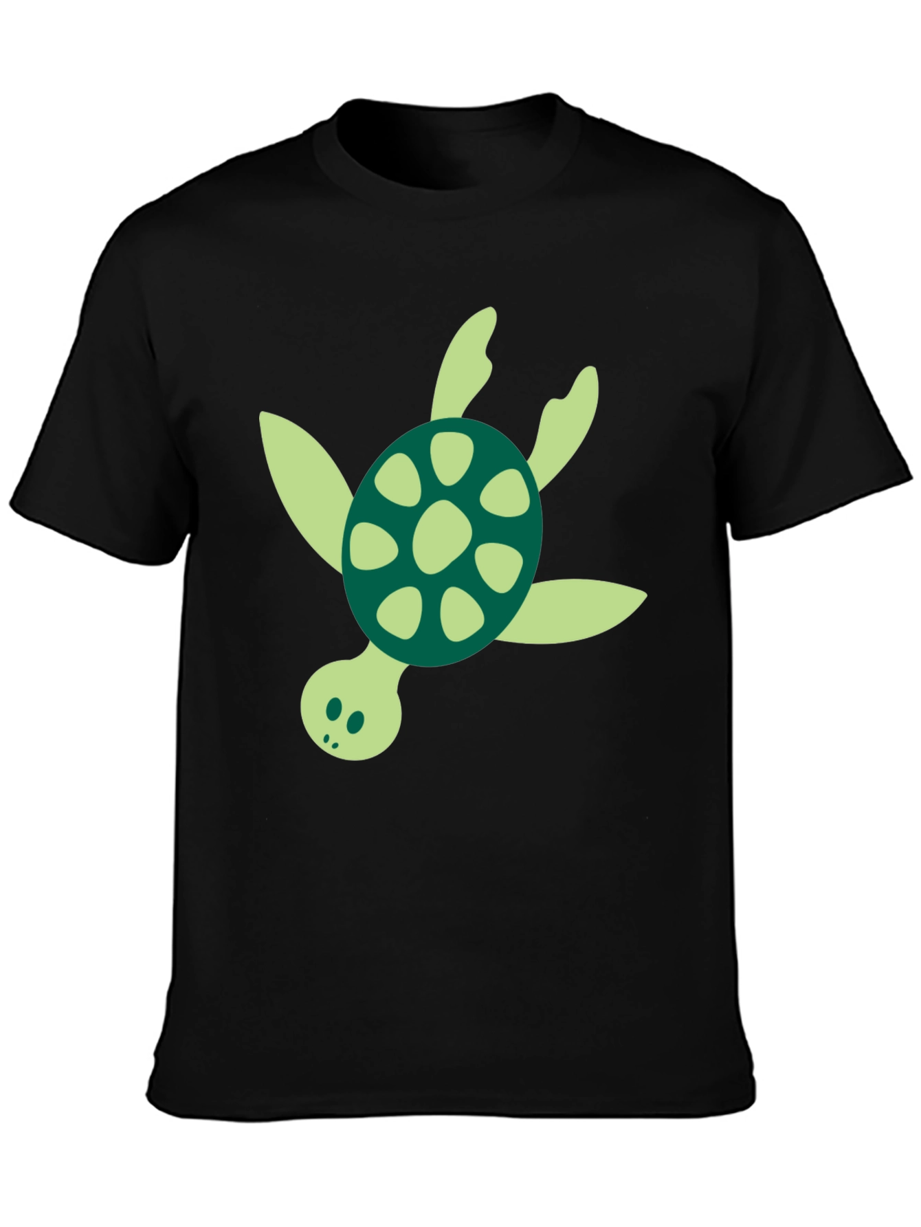 Turtle Graphic Tee - Black Cotton Blend