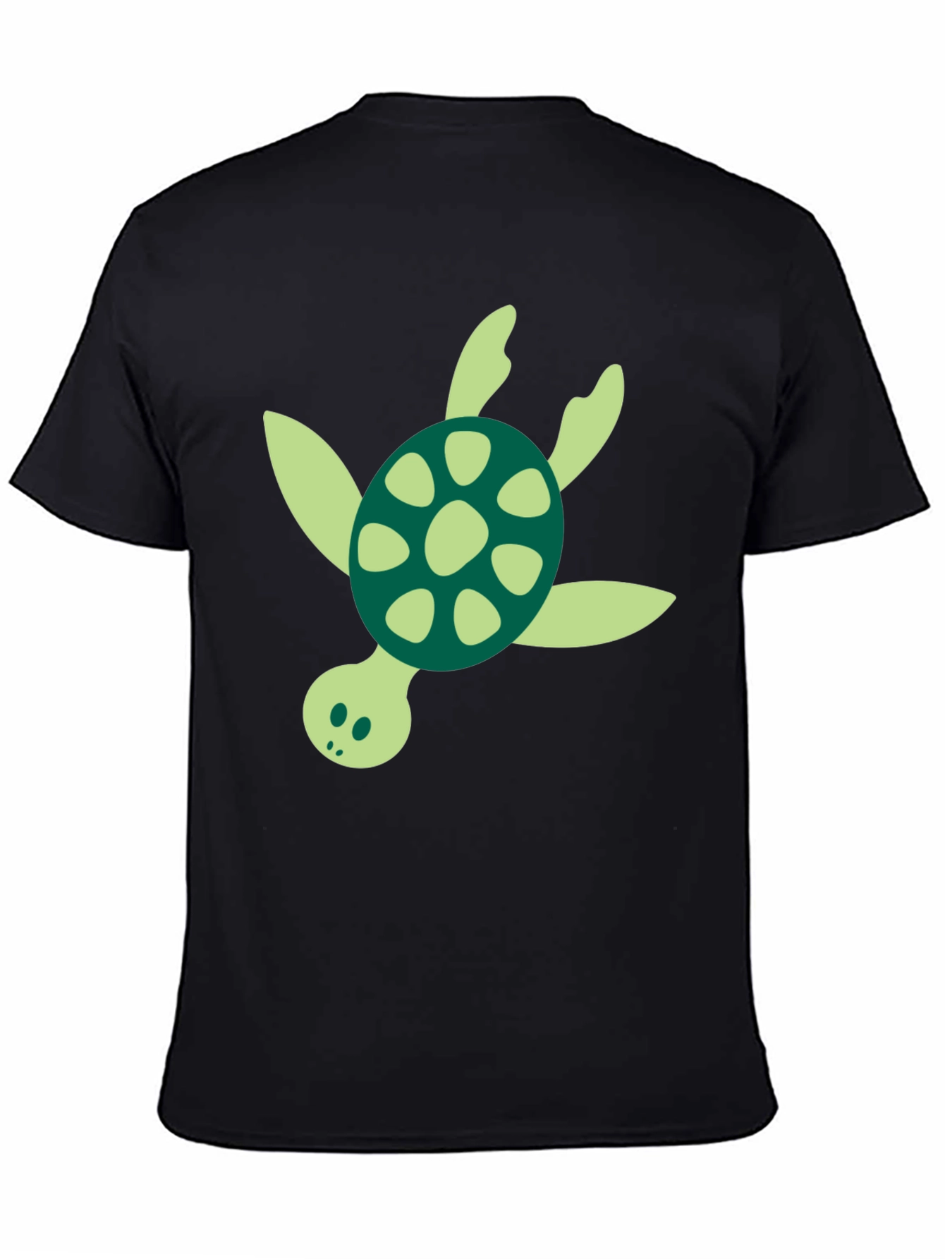 Turtle Graphic Tee - Black Cotton Blend