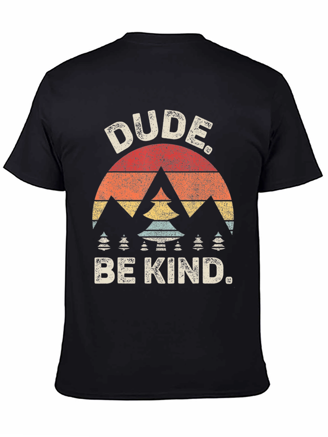 Dude Be Kind Retro Graphic Tee - Black