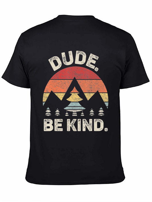 Dude Be Kind Retro Graphic Tee - Black