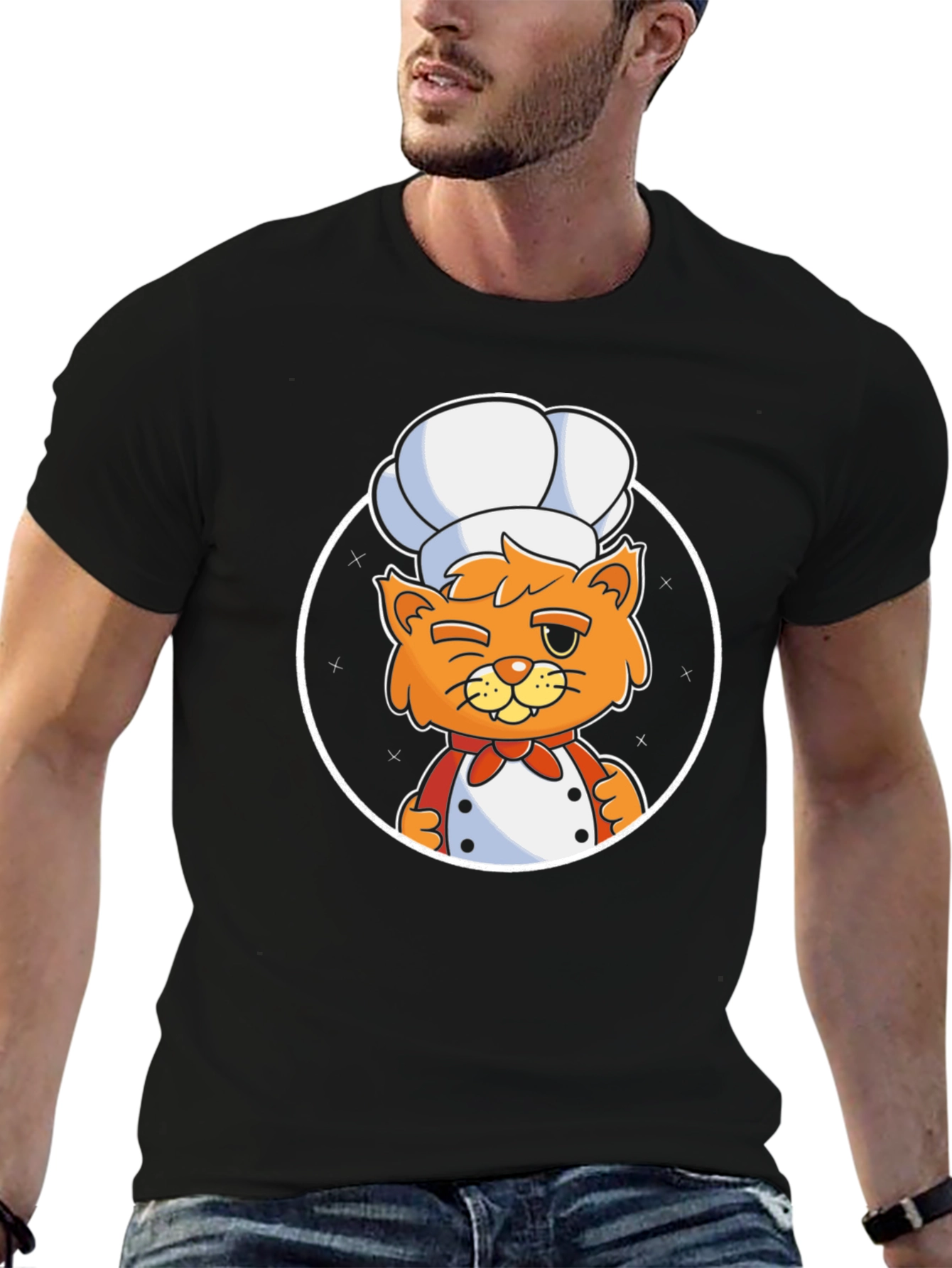Chef Cat T-Shirt - Cute Cartoon Design