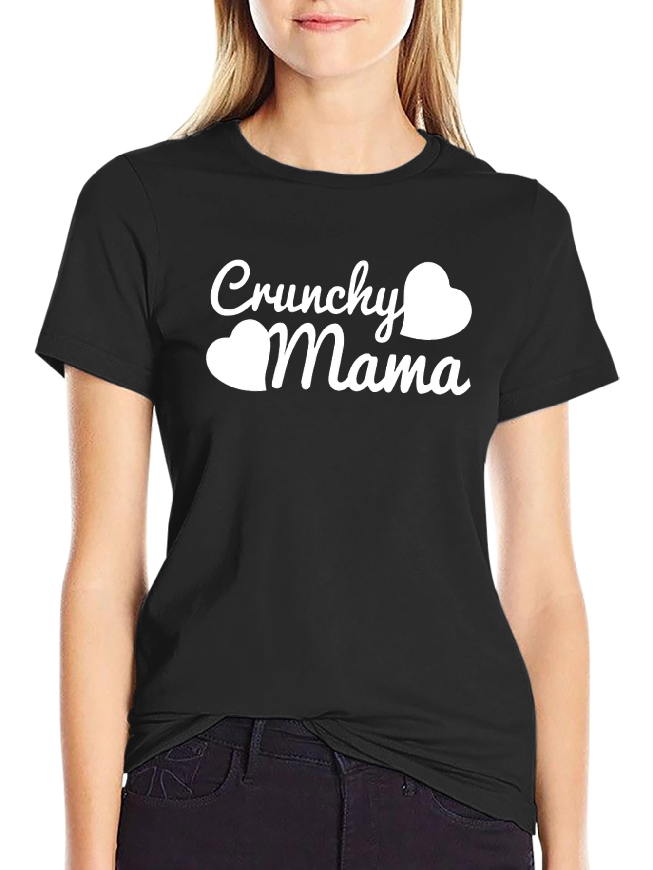 Crunchy Mama Heart Graphic Tee - Trendy Mothers Shirt