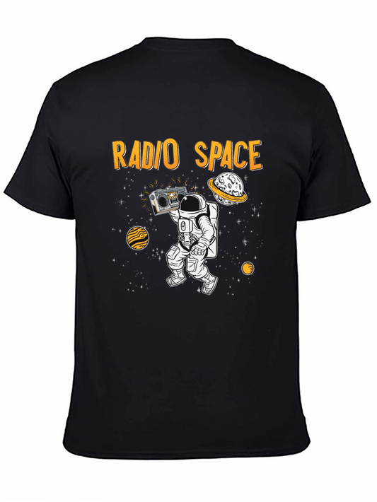 Radio Space T-Shirt Astronaut Black Graphic Tee