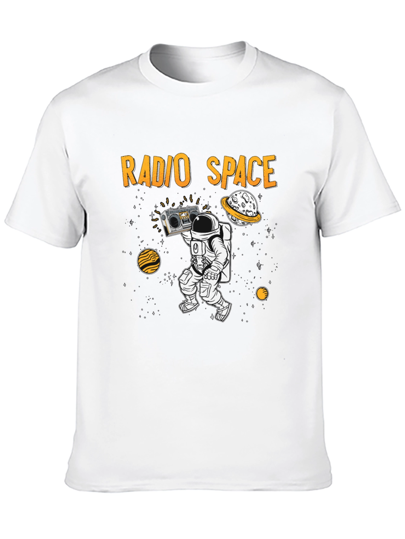 Radio Space T-Shirt Astronaut Black Graphic Tee