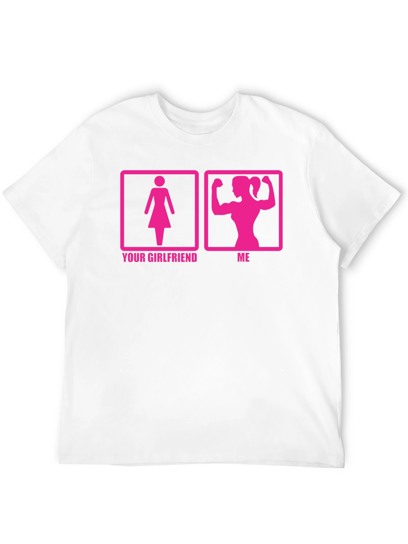 Humorous Womens Black T-Shirt: Your Girlfriend vs. Me