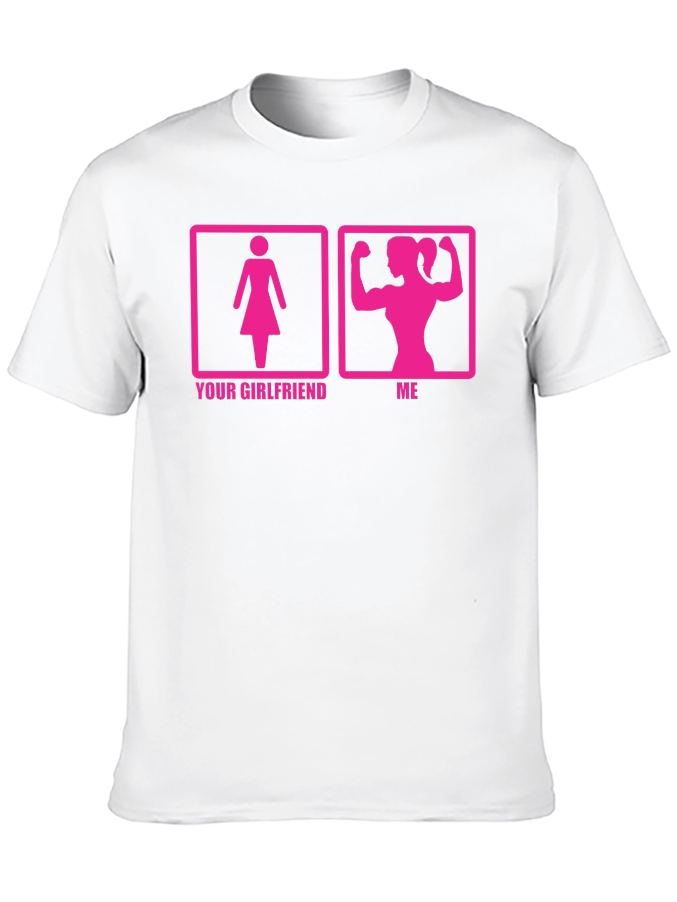 Humorous Womens Black T-Shirt: Your Girlfriend vs. Me