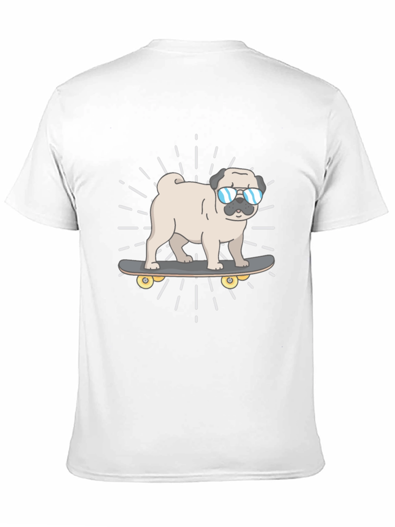 Cool Pug Skateboard T-Shirt - Black