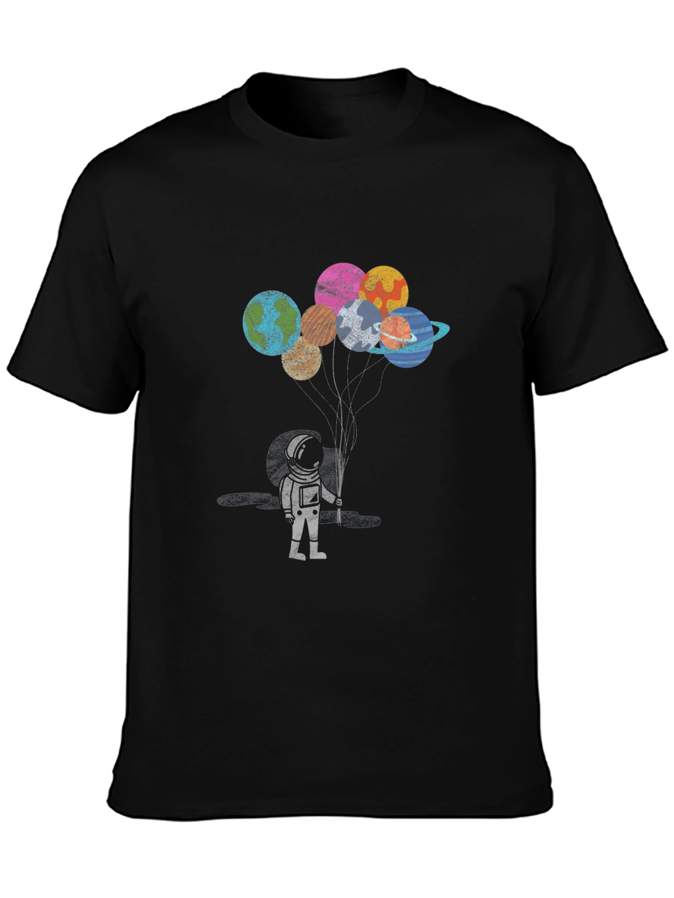 Astronaut Planet Balloons Graphic T-Shirt