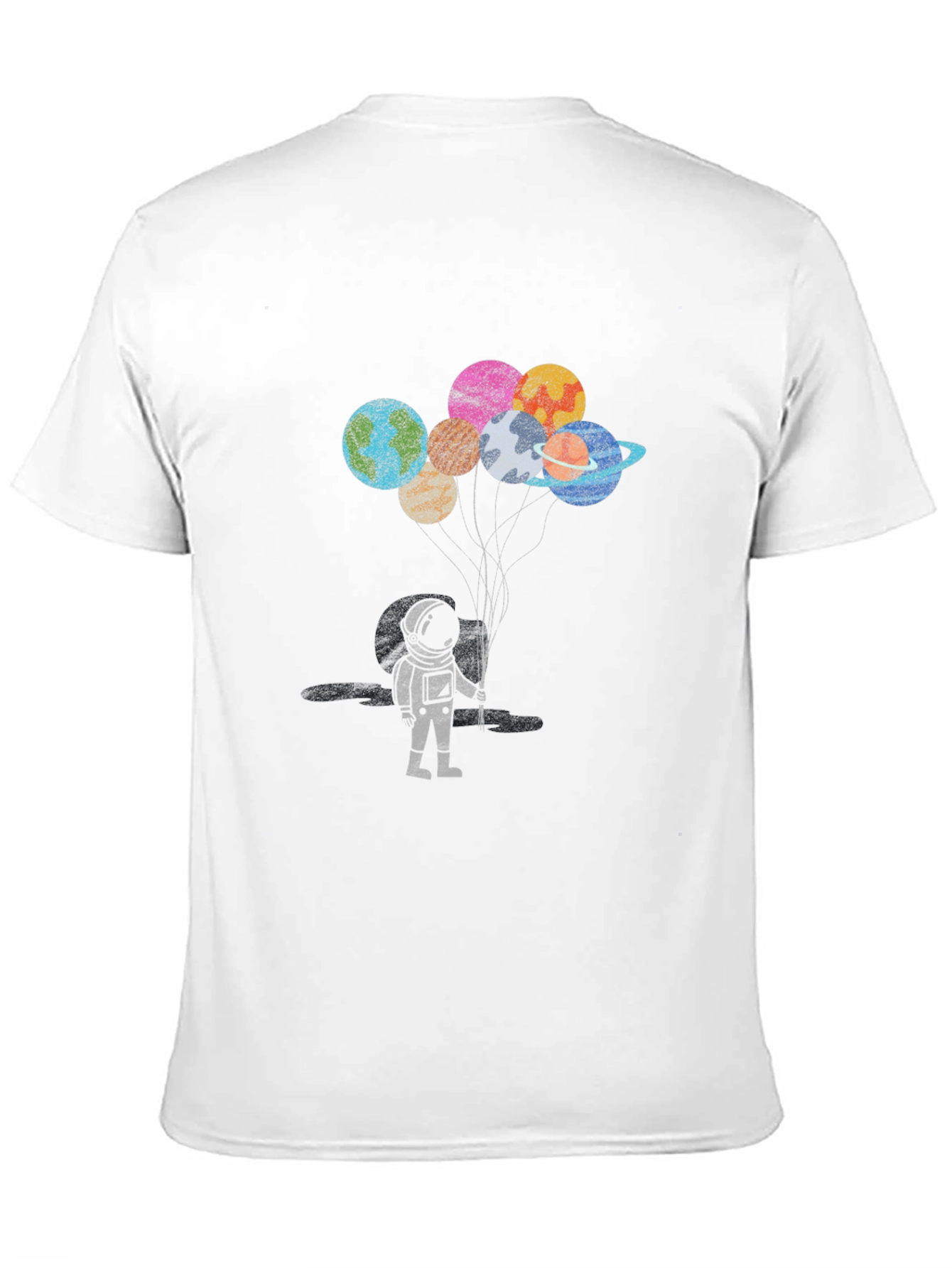 Astronaut Planet Balloons Graphic T-Shirt