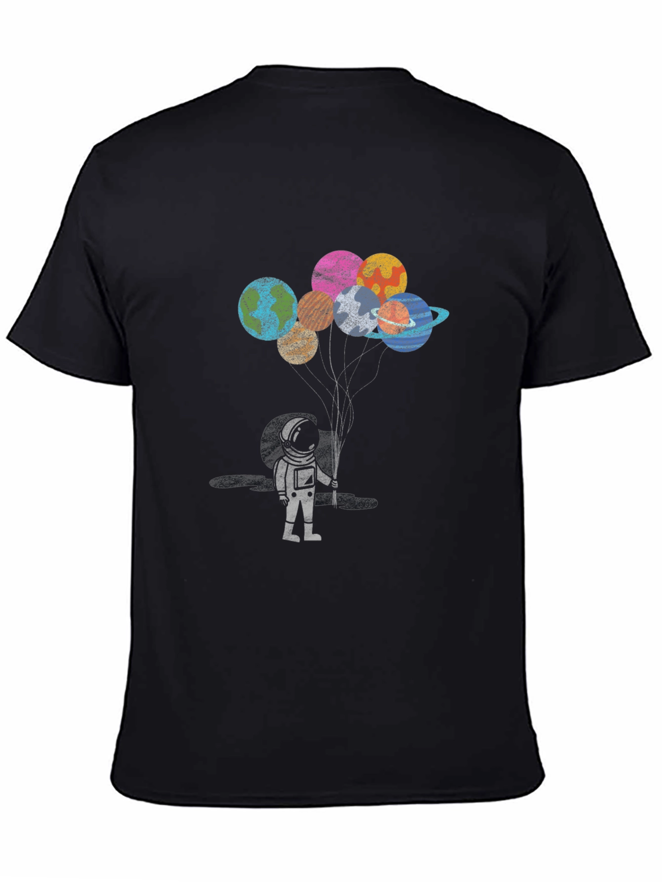 Astronaut Planet Balloons Graphic T-Shirt