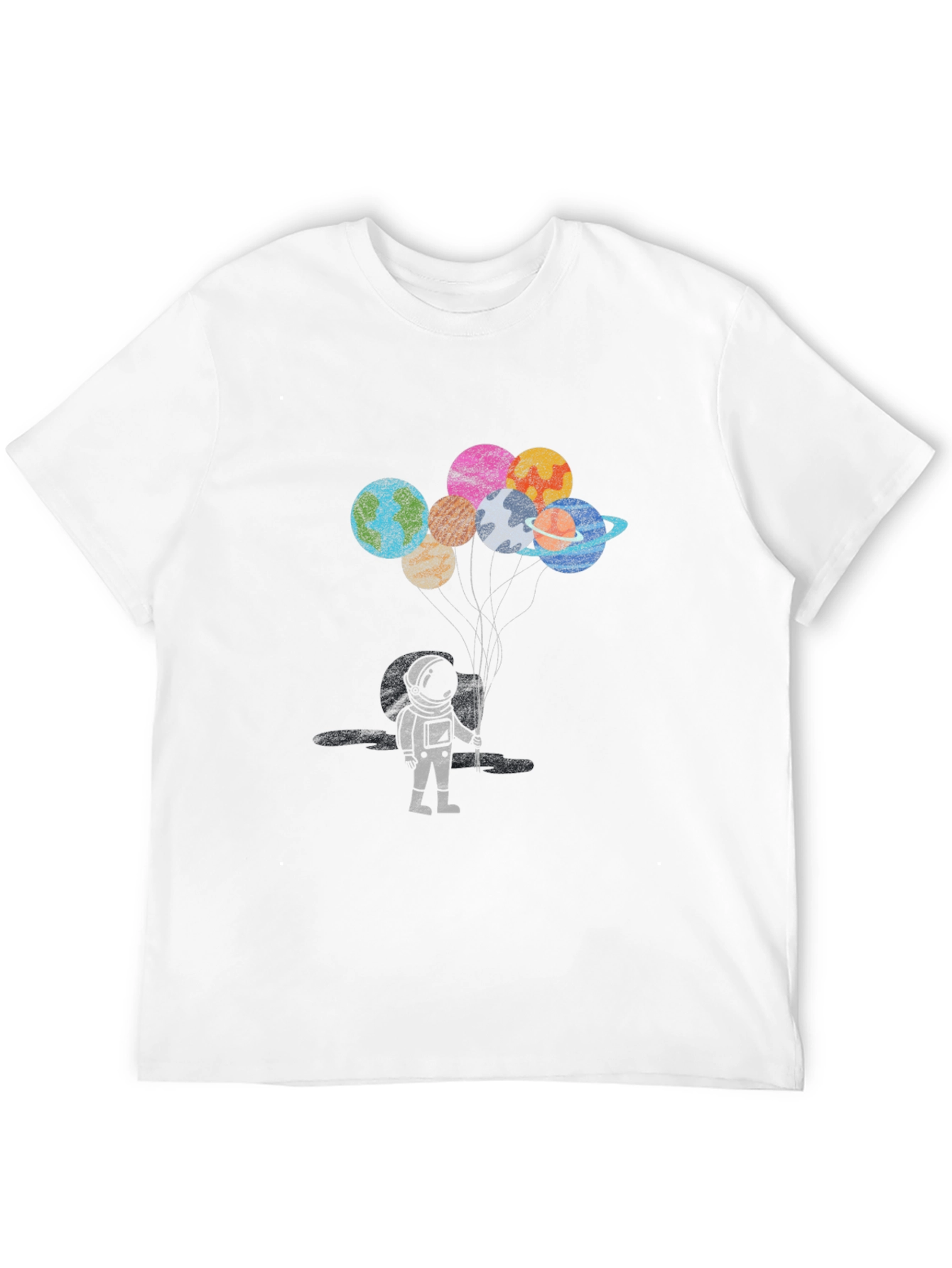 Astronaut Planet Balloons Graphic T-Shirt