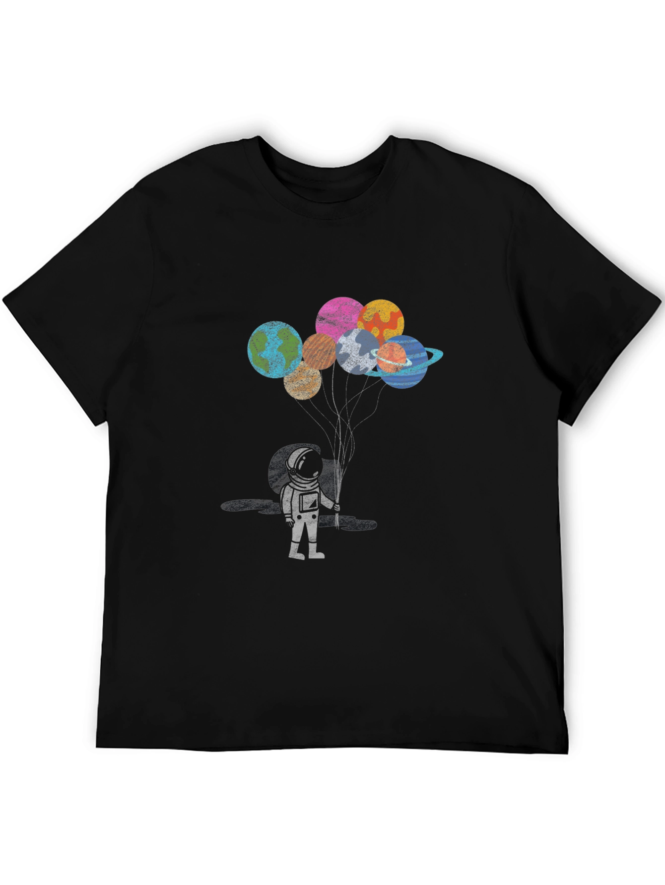 Astronaut Planet Balloons Graphic T-Shirt