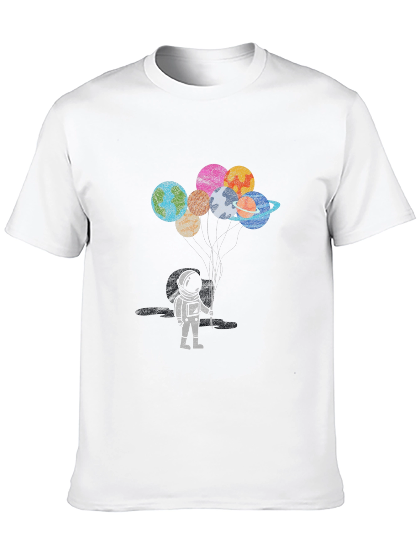 Astronaut Planet Balloons Graphic T-Shirt