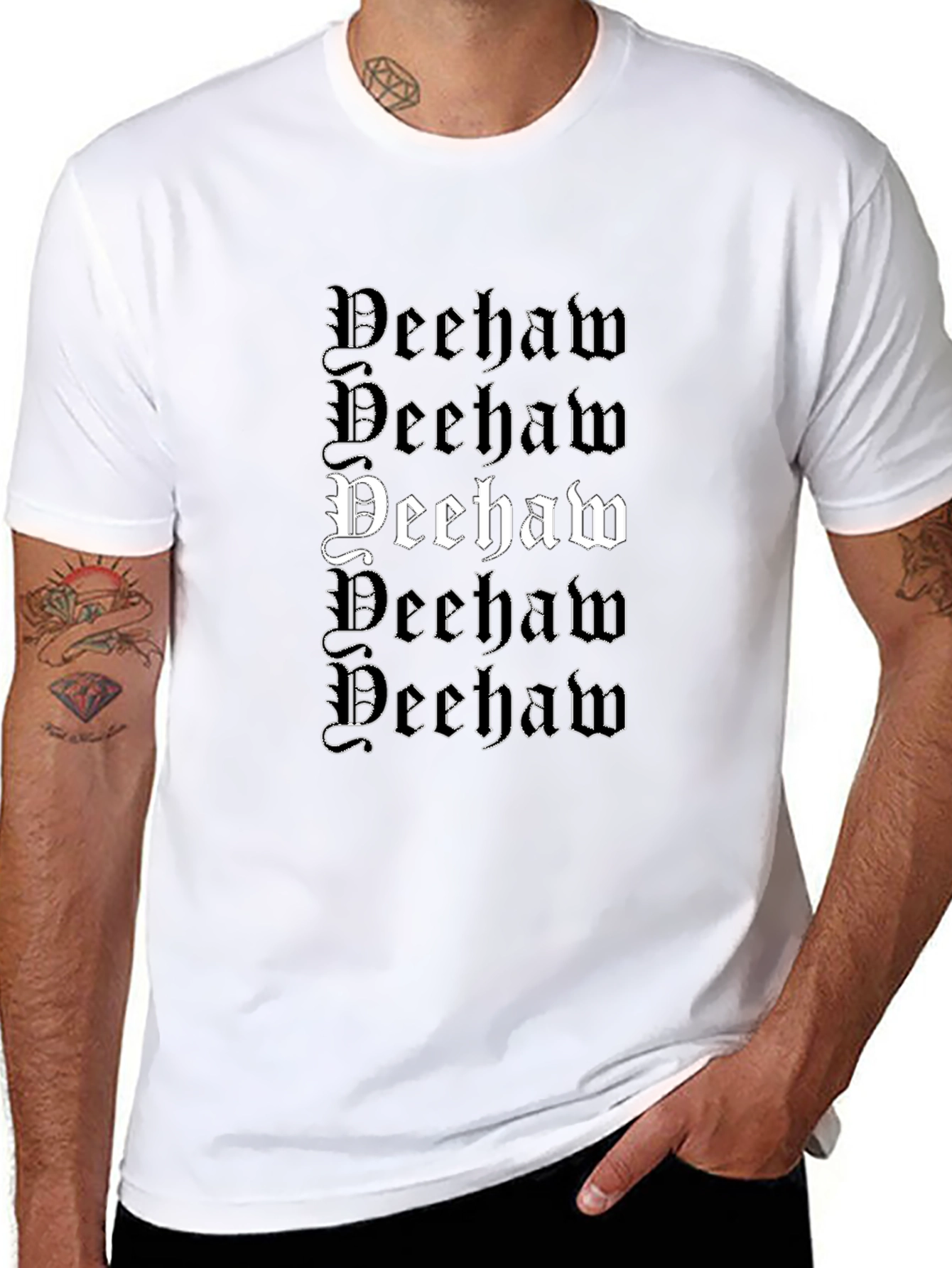 Deehaw Graphic Print Black T-Shirt