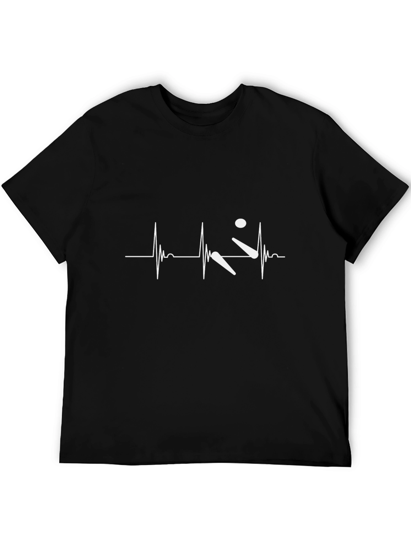 Heartbeat Cricket T-Shirt - Black Cotton Tee