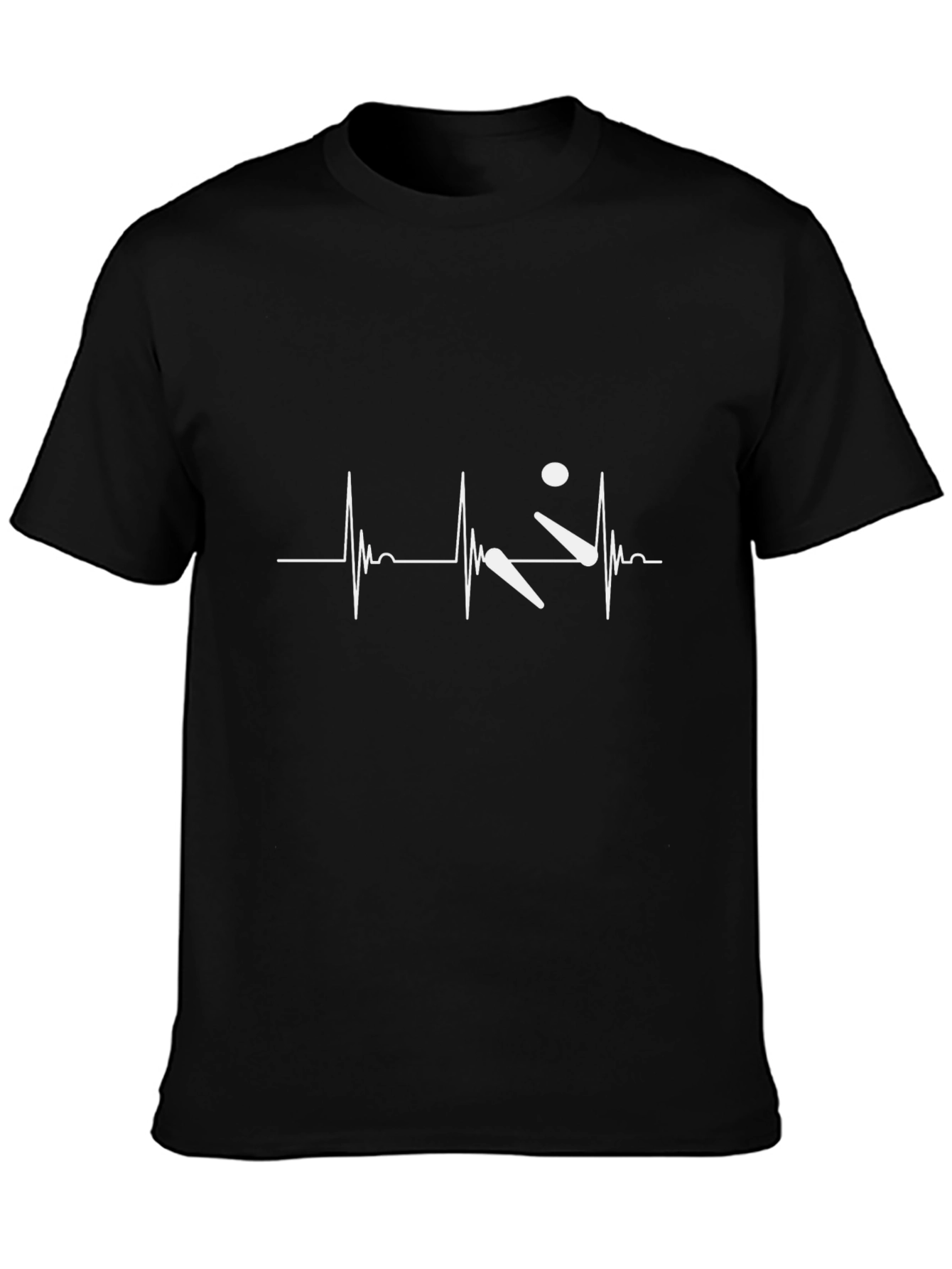 Heartbeat Cricket T-Shirt - Black Cotton Tee