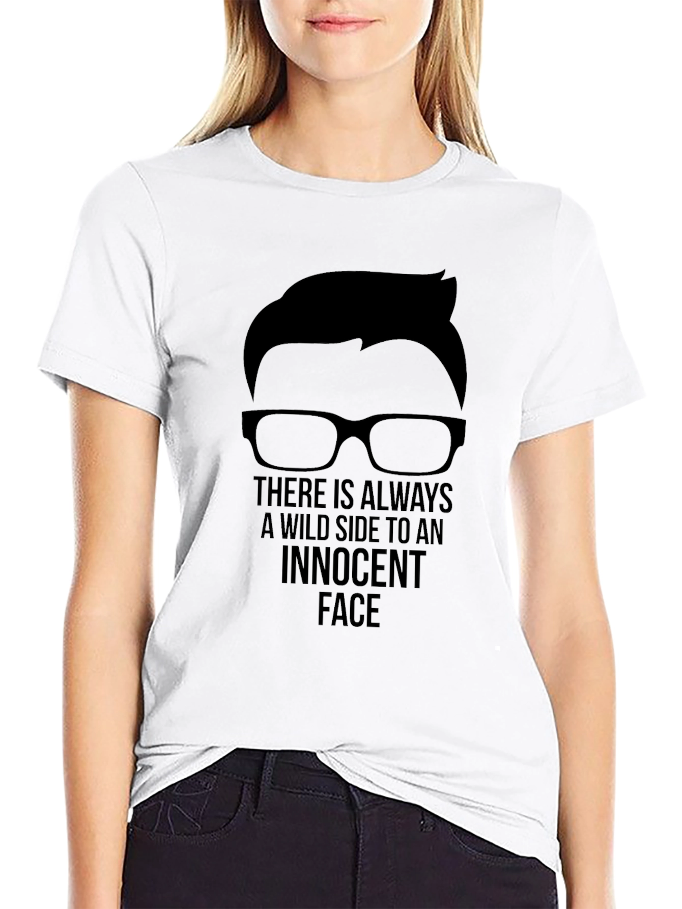 Innocent Face Graphic Tee - Mens Black T-Shirt