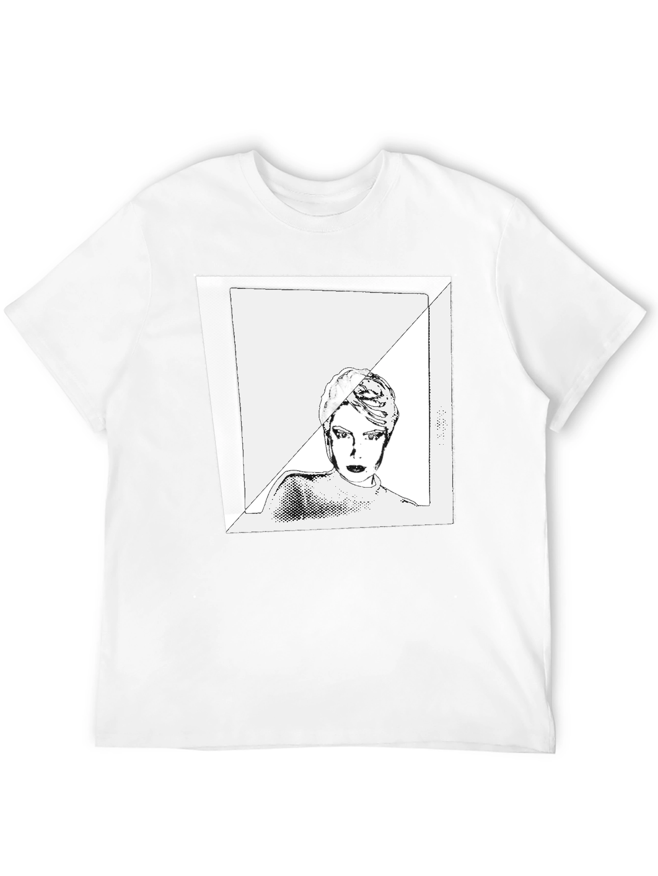 Black Graphic Tee with Edgy Portrait Design