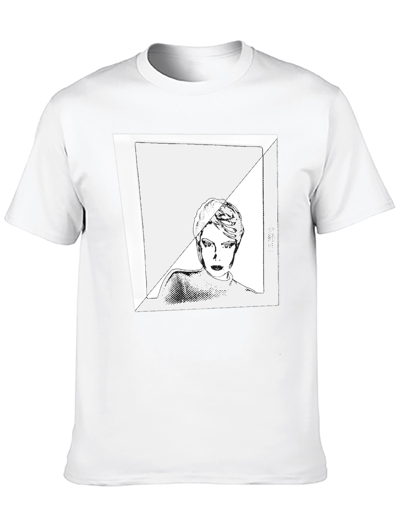 Black Graphic Tee with Edgy Portrait Design