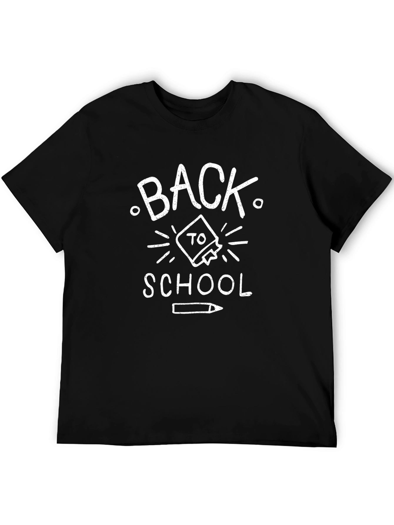 Back to School Graphic Tee - Black Cotton Blend