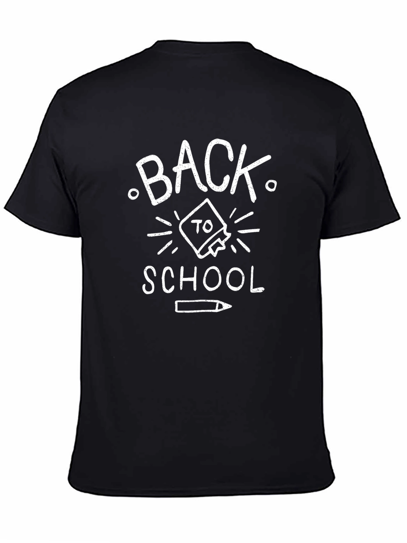 Back to School Graphic Tee - Black Cotton Blend