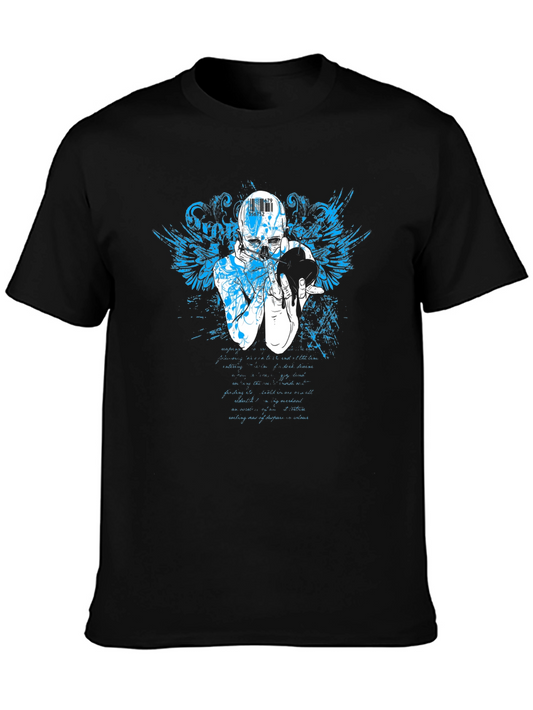 Skull Graphic Print Crew Neck T-Shirt