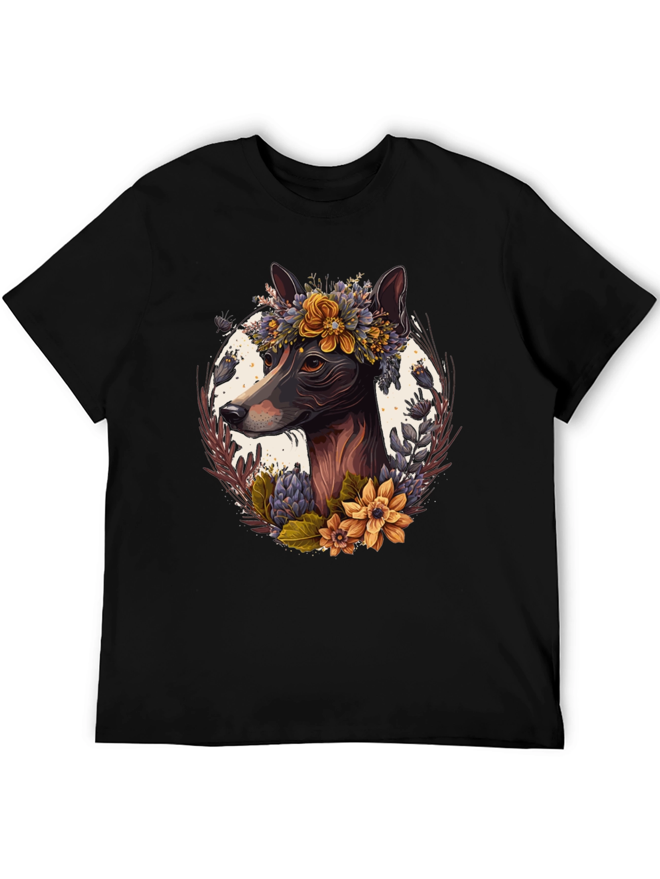 Dog Floral Wreath T-Shirt