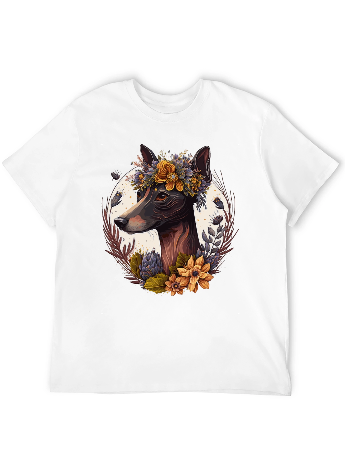 Dog Floral Wreath T-Shirt