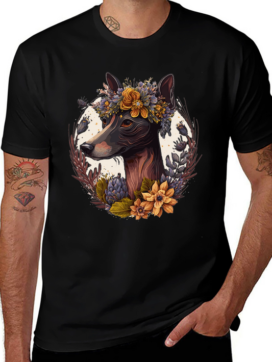Dog Floral Wreath T-Shirt